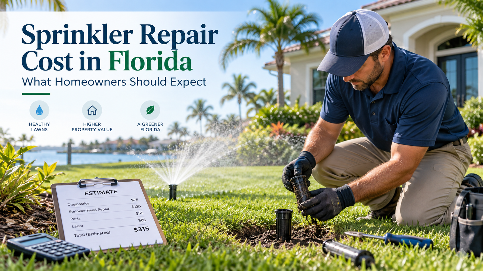 Sprinkler repair cost in Florida for homeowners with irrigation system repair service